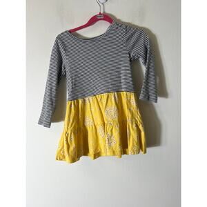 Girl's Tea Black White Stripe Long Sleeve Sz 3